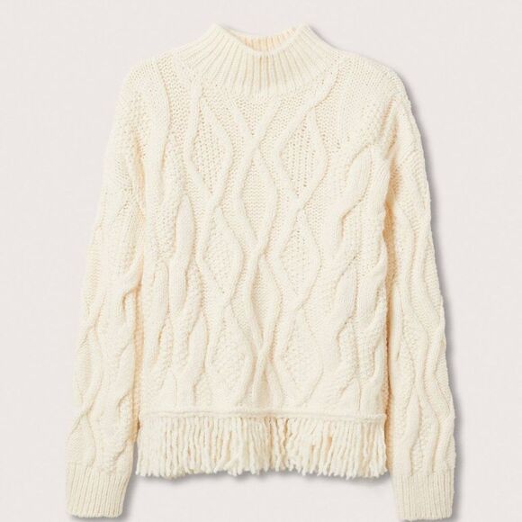 Mango Braided Fringe Sweater New - Picture 8 of 8